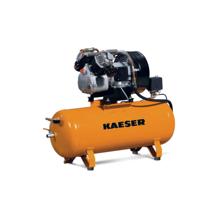 Oil-lubricated workshop compressors